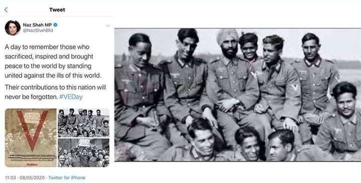 Indian Labour MP Posts Nazi Free Korps Photo for VE Day