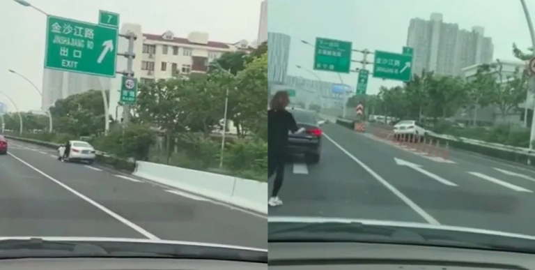 Woman Chases Her Own Car on Highway After She Forgets to Put It Into Park