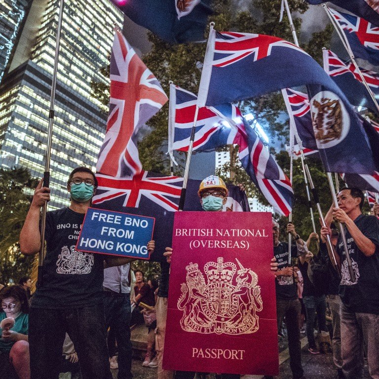 Hong Kong pro-British protesters wanting citizenship